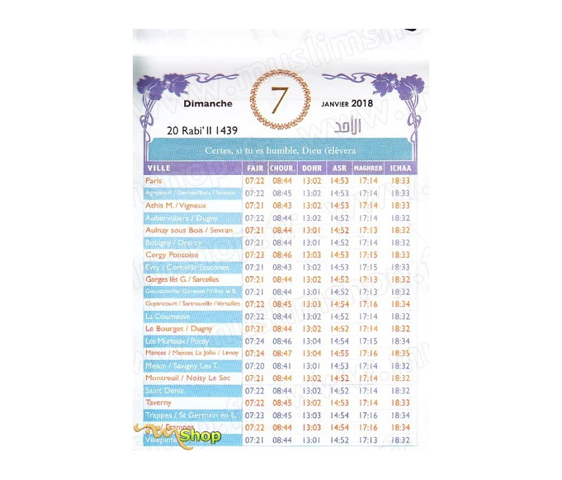 heure de prière fleur islam