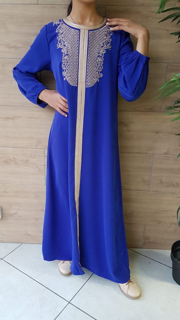 abaya bleu roi
