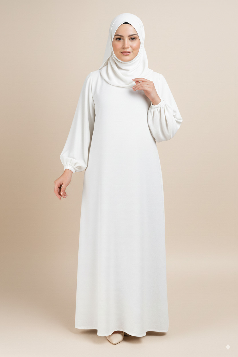 abaya blanche simple